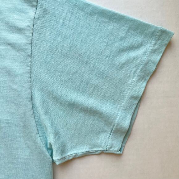 Vintage Land Shark Vacation Beach TShirt Single Stitch Summer 80s Blue Soft Thin - Picture 7 of 12